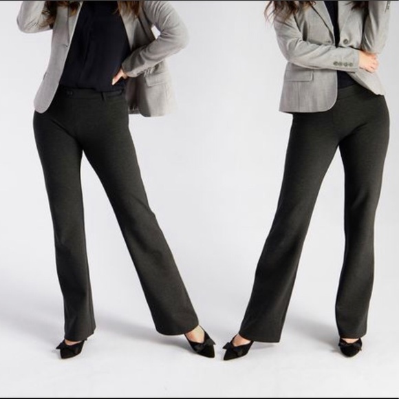 Betabrand Pants - Betabrand Charcoal Boot-Cut Leg Yoga Dress Pants